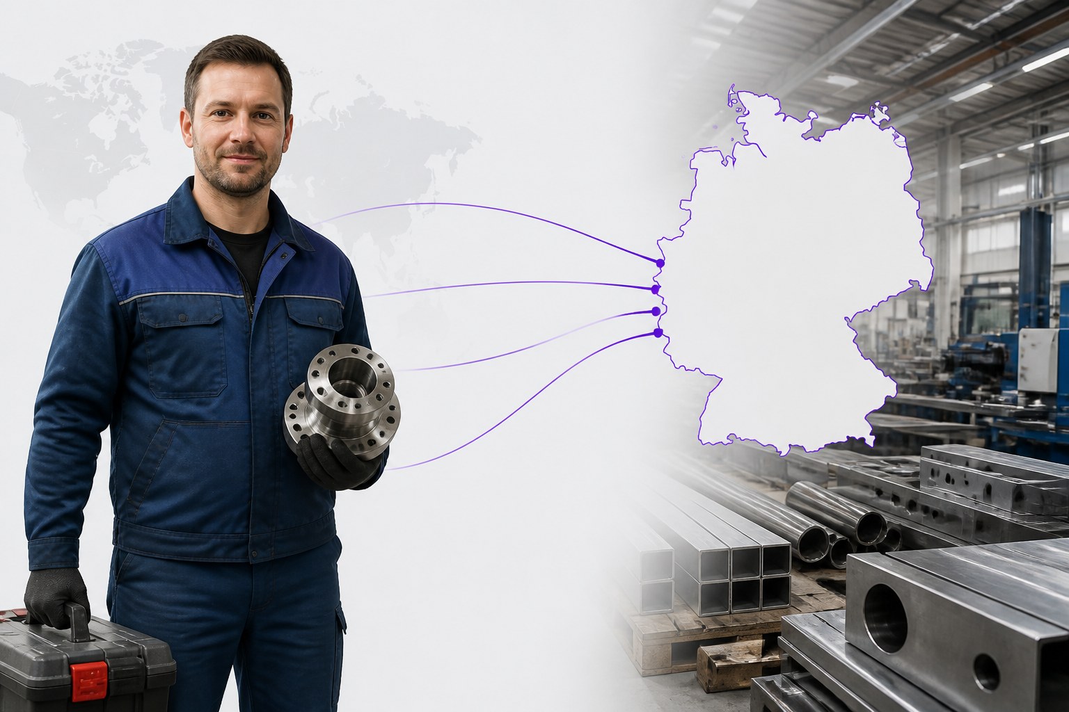Metalworking candidate profile connected to industrial employment opportunities throughout Germany