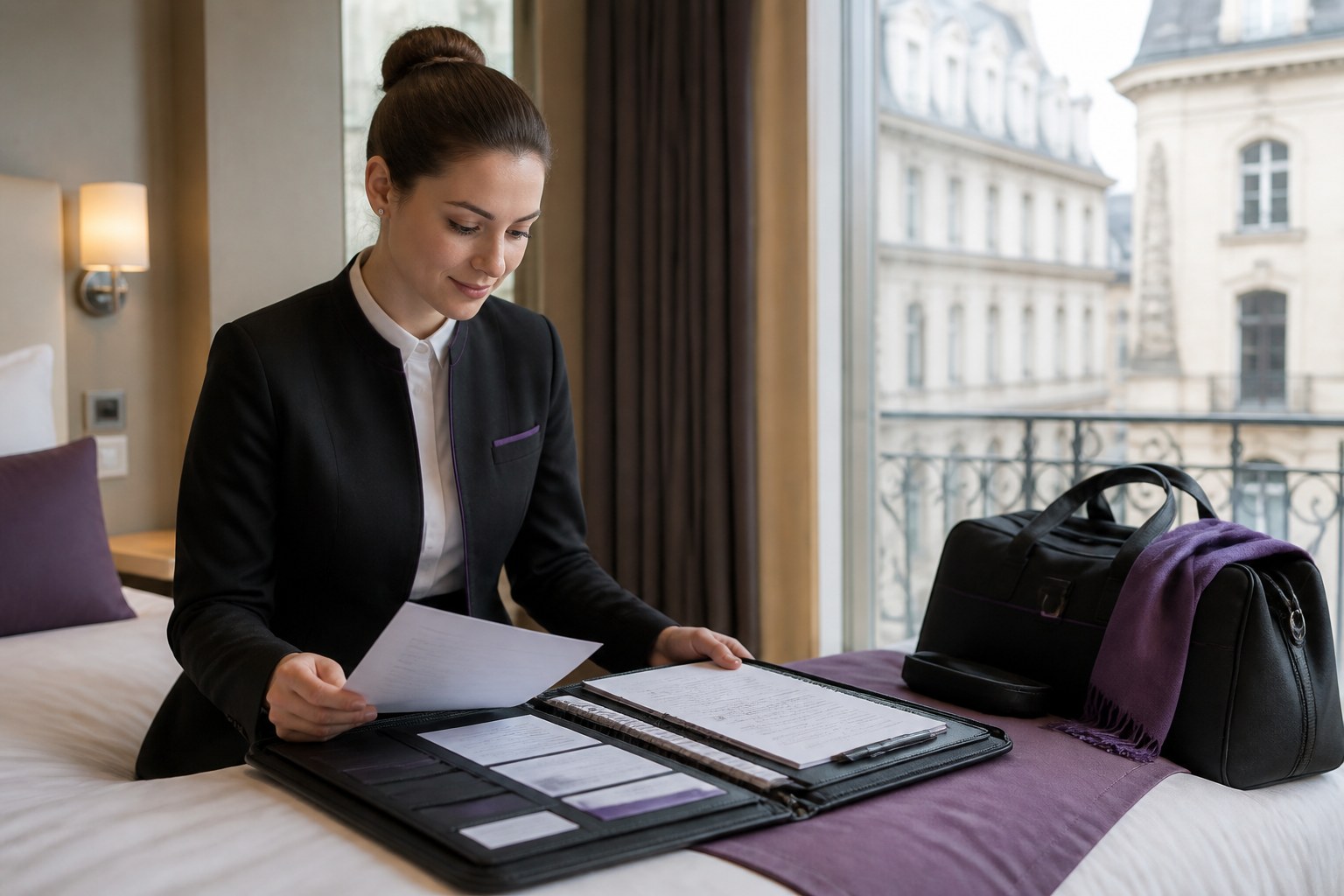 Hotel professional organising certificates and employment records for work in Germany